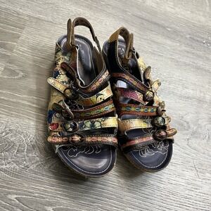 L'artiste Spring Step Taffyta Sandal Women EUR 38 US  Butterfly Print Leather